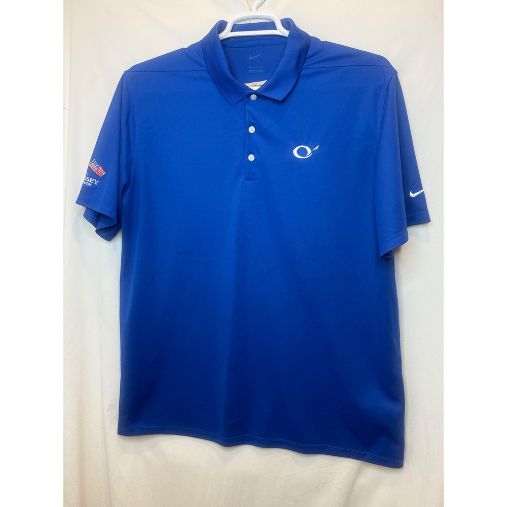 Nike Golf Polo Shirt XL Blue Odyssey Aviation Air Elite Mens US Bahamas‎ FBO